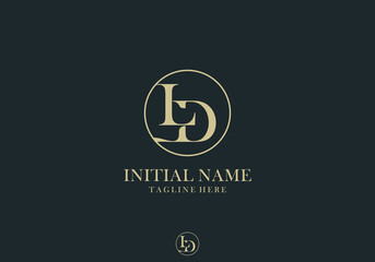 Luxury Brand Initials LD Concept with Circle Monogram Logo Design