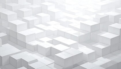 Fototapeta premium Abstract 3D white cubes