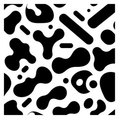 Abstract Organic Shapes Pattern Black and White Amorphous Blobs Seamless Repeating Texture Background Design Element