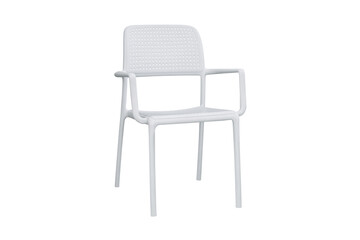 white chair isolated on white background. plastic chair