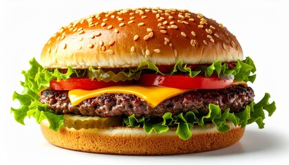 Juicy Cheeseburger with Sesame Seed Bun 1.
