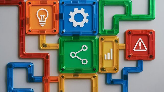 Engineering education innovation technology modular connector block symbol inspire collaborative learning creative play with translucent construction