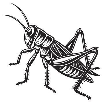 black and white grasshopper insect clip art preview