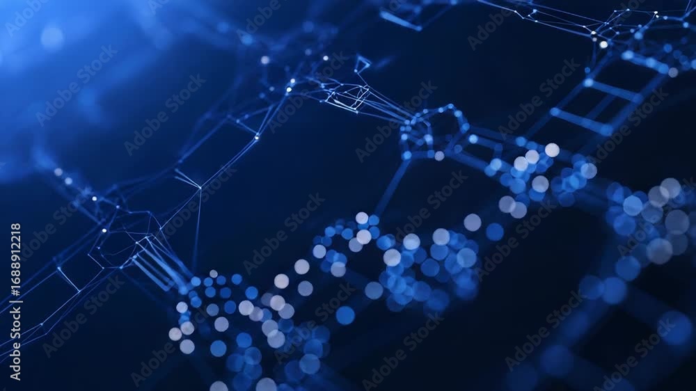 Aufkleber futuristic plexus network connecting digital nodes in cyberspace