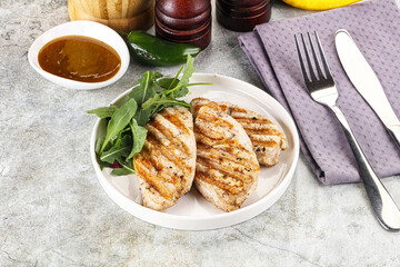 Grilled turkey breast fillet steak