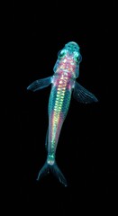 Translucent fish, vibrant colors, detailed anatomy