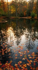 Obraz premium Autumnal pond reflection