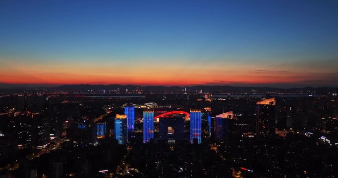 night view of modern city