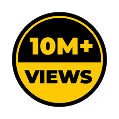 Fototapeta premium 10M views only png, social media counter, trending views display, digital popularity showcase
