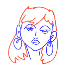 vector illustration of a woman with a smile