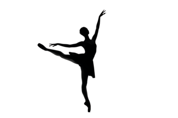 Graceful ballerina performing an elegant arabesque pose with perfect form and poise, embodying artistic expression and athletic discipline