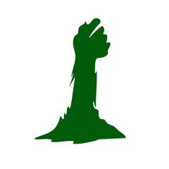 Zombie hand green silhouette 