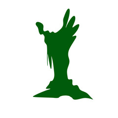 Zombie hand green silhouette 
