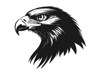 eagle eye, high school mascot logo design vector graphic silhouette black on transparent background.