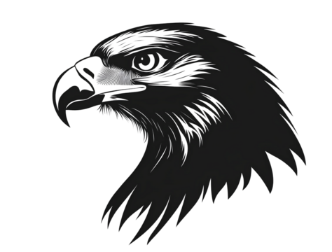 eagle eye, high school mascot logo design vector graphic silhouette black on transparent background.