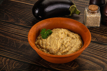 Eggplant dip - Mutabal with tahini paste
