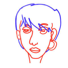 vector illustration of a woman with a smile