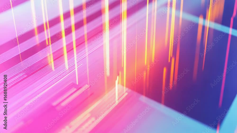Aufkleber programming code flowing in cyberspace with pink and blue gradient