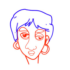 woman face with red hair