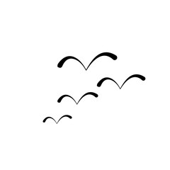 Flying Seagull Silhouette