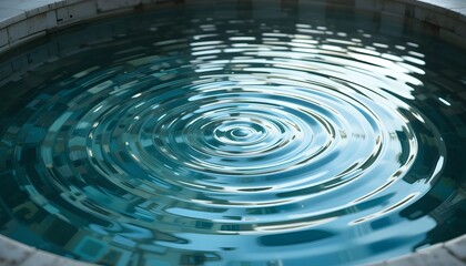 Gentle ripples spread across clear baptismal water, symbolizing purity, renewal, and the cleansing power of faith in Christian tradition.