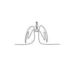 Continuous line drawing of lung