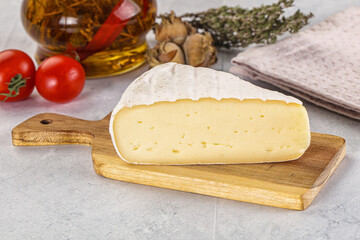 Soft brie cheese with mold