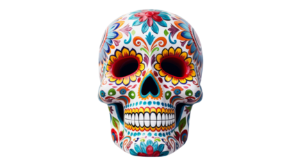 Colorful Mexican sugar skull for Day of the Dead
