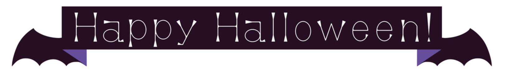 蝙蝠リボンに白のハロウィン文字