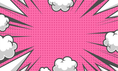 Comic book art pink background design