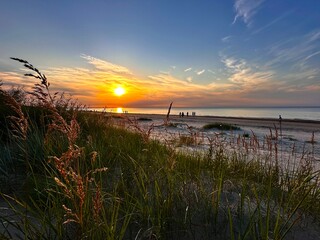 sunset over the river