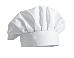  Floating Chef Hat with Soft Shadows, Angled Perspective, Transparent PNG 