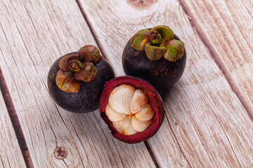 Ripe sweet juicy tropical mangosteen