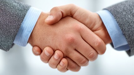 Two business professionals shake hands to formalize a cooperation agreement in an office setting. This moment showcases trust and mutual understanding essential for successful partnerships