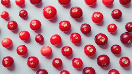 Red currants arranged on a white background. Fresh berries, vibrant color, natural fruit, healthy snack, and food ingredient.