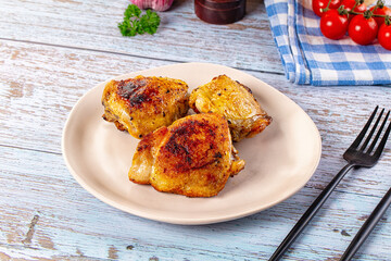 Roasted chicken thighs with spices