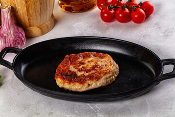 Fried salmon minced fish cutlet