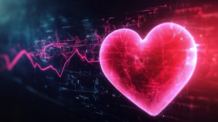 Glowing heart representing healthcare and medical technology - Powered by Adobe