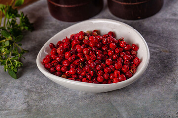 Dry pink pepper corn spice