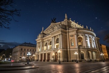 night view of the cathedral of st nicholas in prague