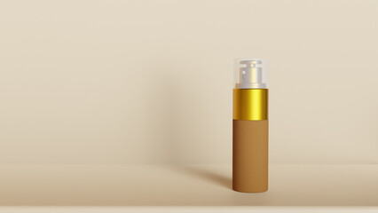 Cosmetic bottle and jar mockup. bottles of shampoo or body oil of serum stand next to each other in front view.