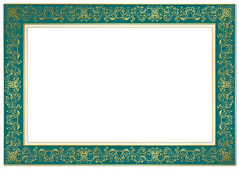 Classic green border frame deco art nouveau style