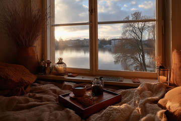 Cozy Morning View Through a Window
