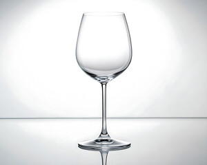 Empty Elegant Wine Glass on White Background