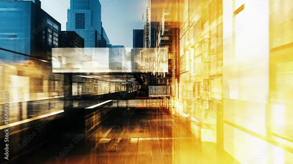Poster abstract architecture creating a futuristic cityscape with light trails