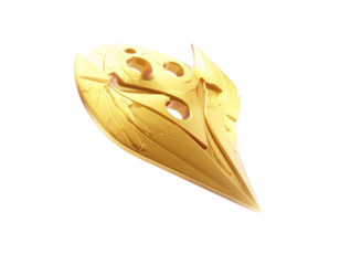 Levitating Golden Snitch with Soft Glow, Angled Perspective, Transparent PNG 