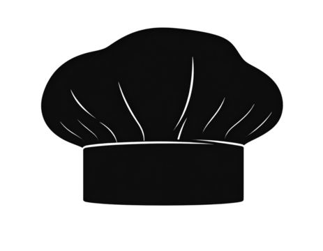 Minimalist Black Chef Hat Silhouette, Modern Icon, Transparent PNG