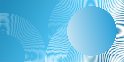 Abstract minimalist banner background, pastel colorful, blue and white gradations. Circle effect style geometric simple art