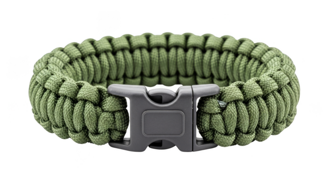 Olive paracord survival bracelet with buckle