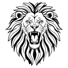 Fototapeta premium lion head vector illustration